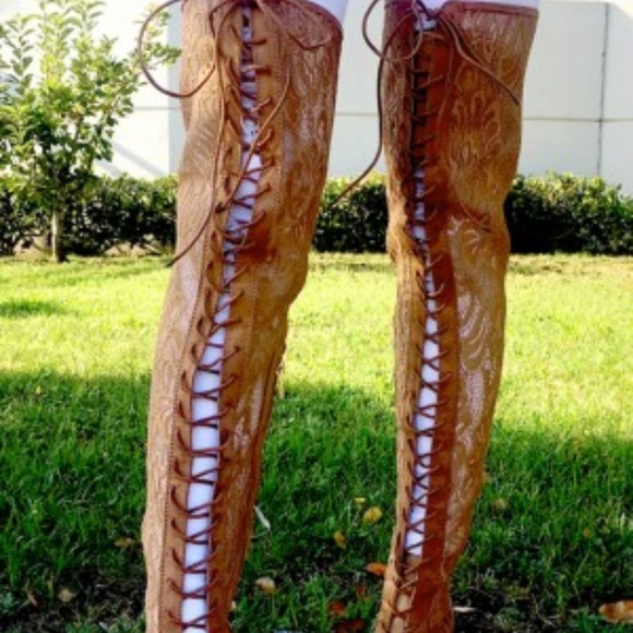 Lace-Up Over The Knee Boot - Picture 3 of 4